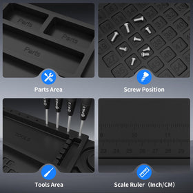 Easy to clean silicone surface on the STREBITO solder mat.