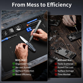 STREBITO solder mat heat resistance up to 932°F protects work surface and components.
