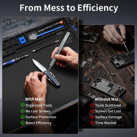 STREBITO mat close-up of 17 accessory zones and tool compartments