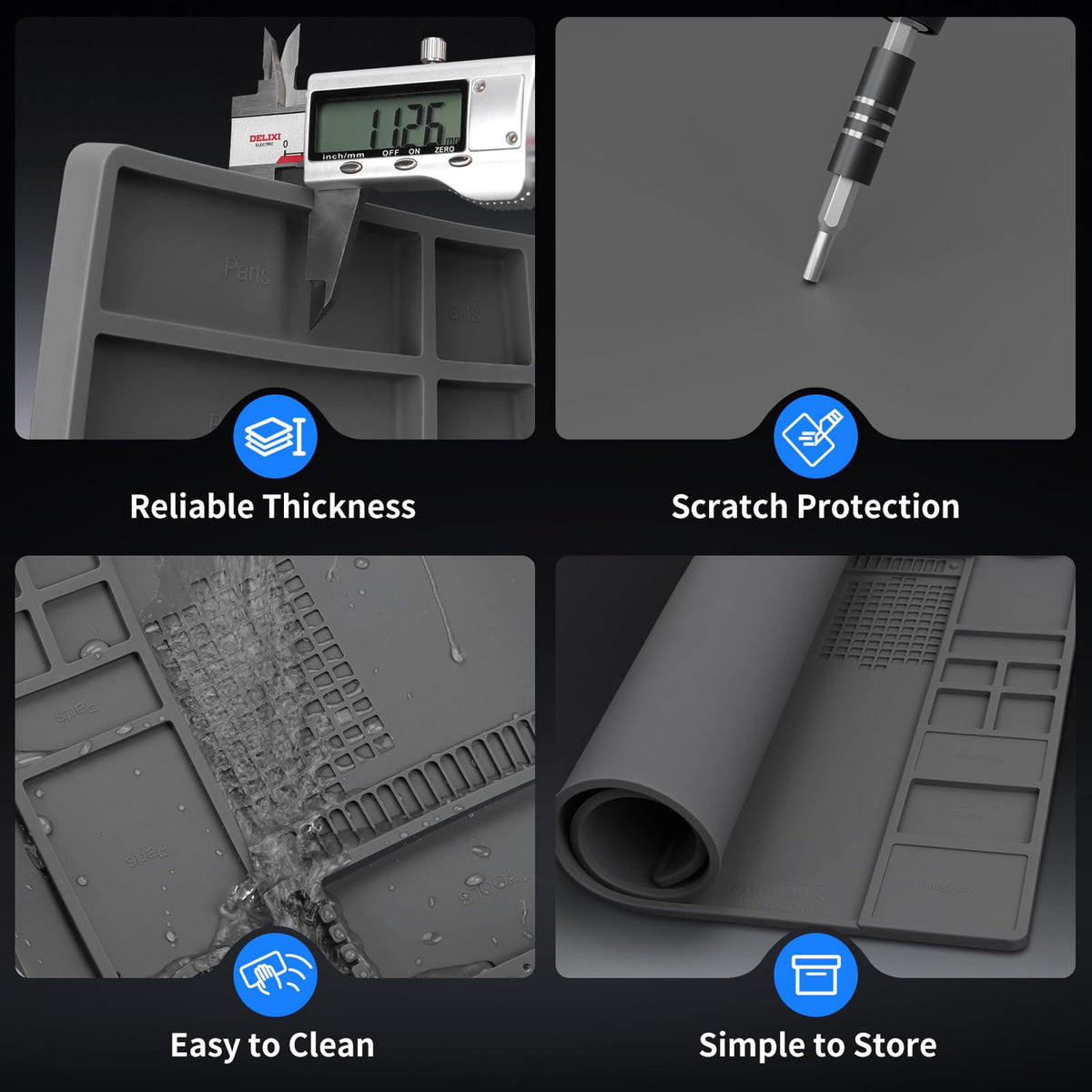 STREBITO soldering mat large durable silicone resists heat and deformation