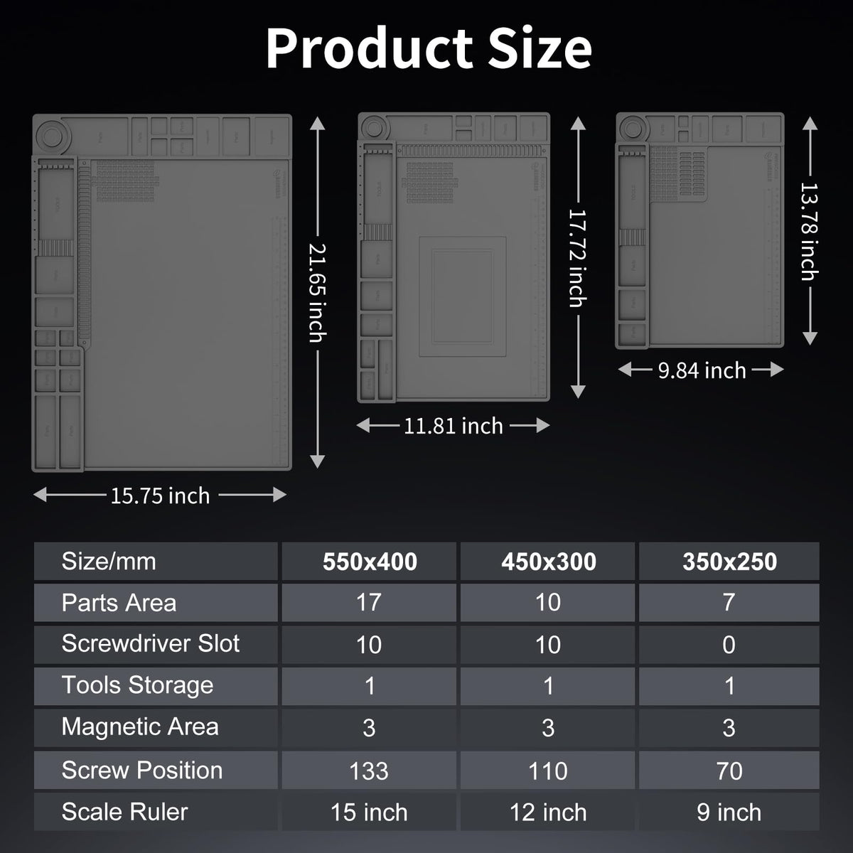STREBITO soldering mat large non-slip surface keeps work steady