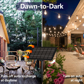 Stright solar string showing eight lighting modes for versatile moods