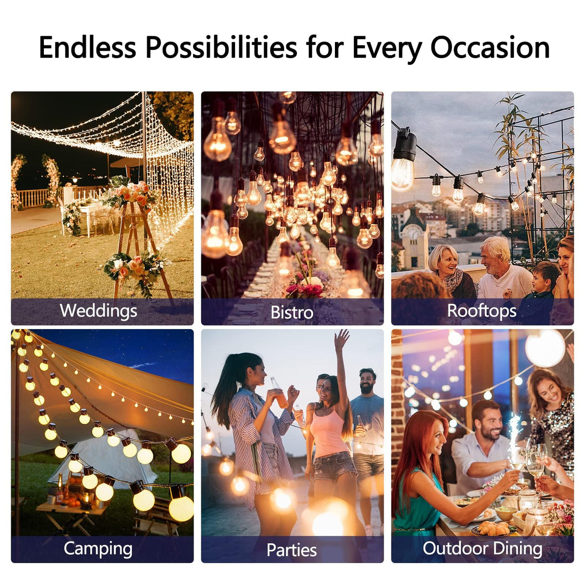 Stright string lights ideal for garden balcony patio cafe decor