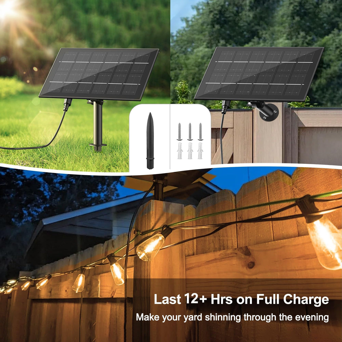 Stright solar string with 34 sockets for even long-row illumination