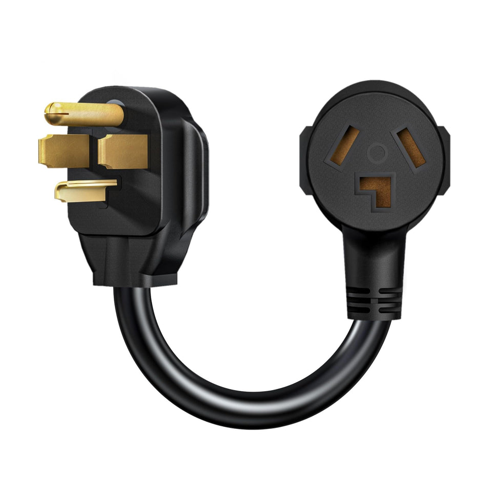 Strightinc 3-to-4 prong dryer adapter close-up showing connection detail for older dryers