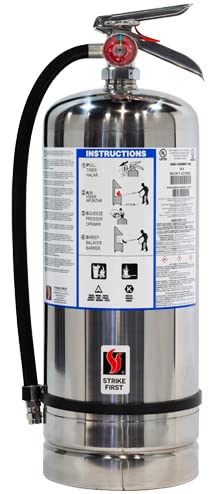Strike First SF-6LK 6-liter cylinder with chrome valve and gauge for reliable kitchen fire protection.
