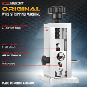 STRIPMEISTER Original drill attachment—fast, clean copper wire stripping.