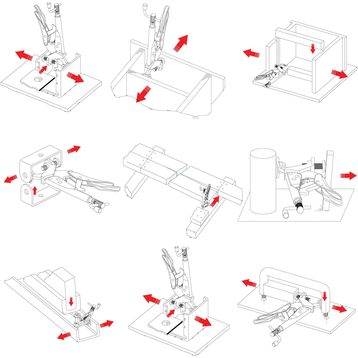 Strong Hand Tools Expand-O Pliers in use around irregular items.