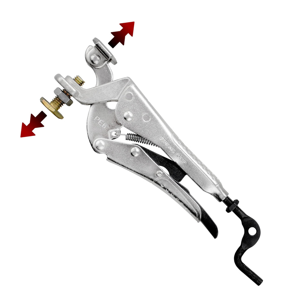 Strong Hand Tools PE6 Expand-O in use clamps irregular shapes with secure grip.