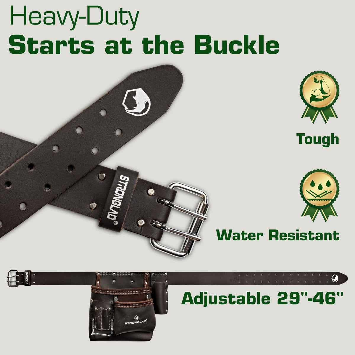 STRONGLAD flat pocket fits a utility knife for quick cuts