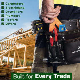 STRONGLAD 6-pocket main pocket holds drill for on-site use