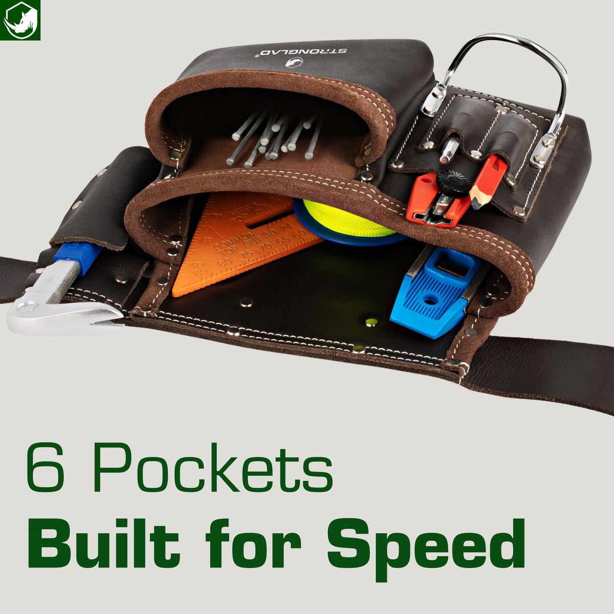 STRONGLAD belt with pencil sleeves keeps notes organized during work