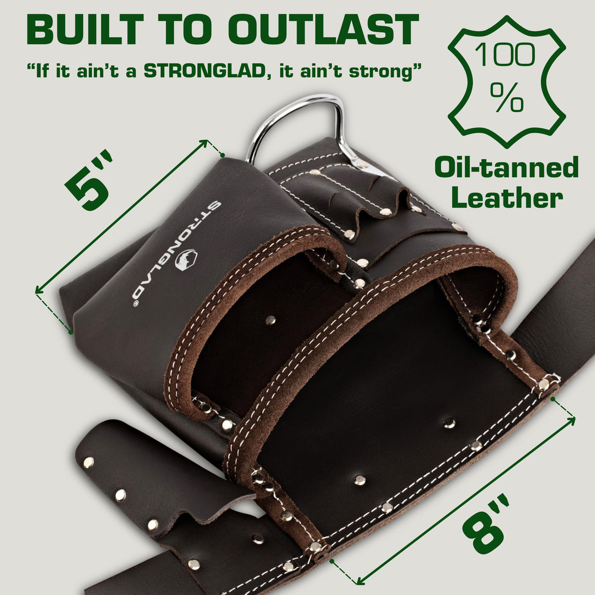 STRONGLAD belt-wide fit distributes weight to reduce fatigue