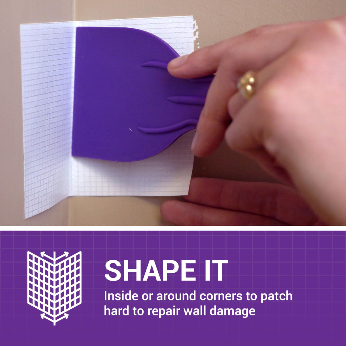 StrongPatch 6x6 patch being cut to fit a small repair.