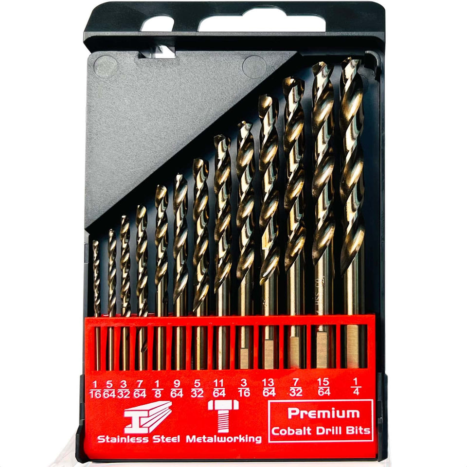 STROTON cobalt drill bits set 1-16 to 1-4 inch for versatile metal and wood work