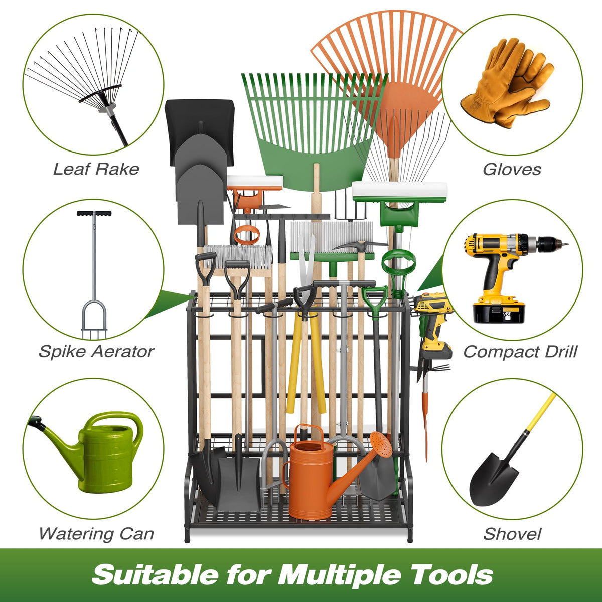 Sttoraboks features 12 hooks for easy tool hanging and access