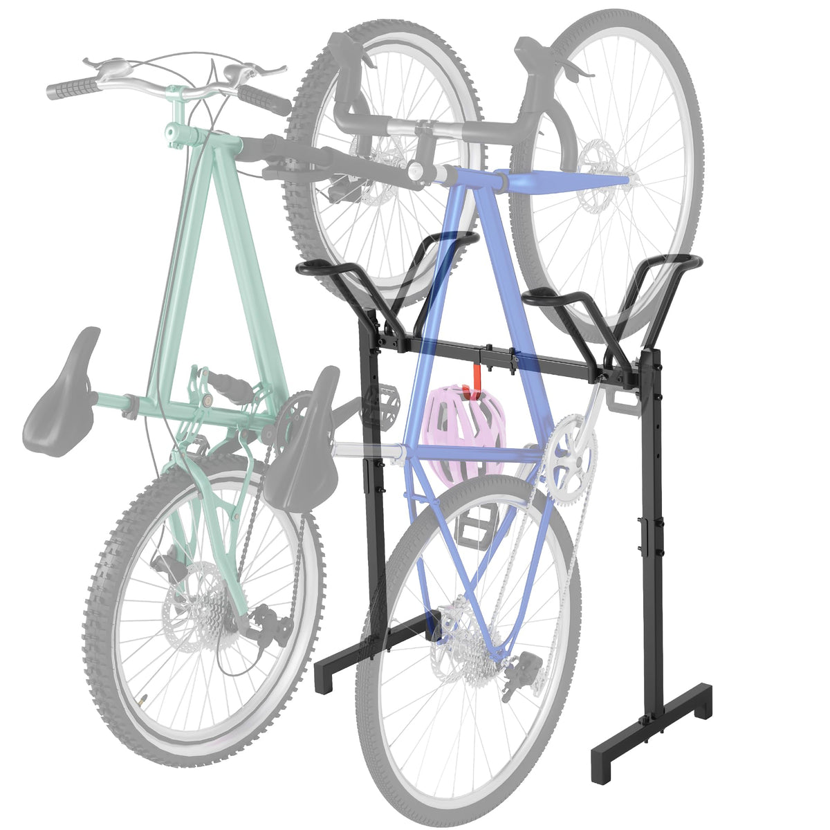 Sttoraboks 2 Bikes Floor Stand front view for organized two-bike garage storage