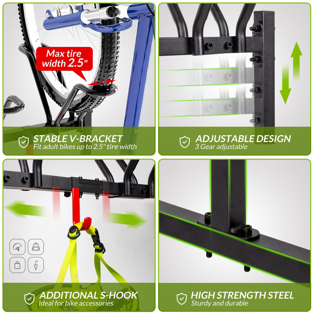 Sttoraboks 2 Bikes Floor Stand side view showing adjustable height