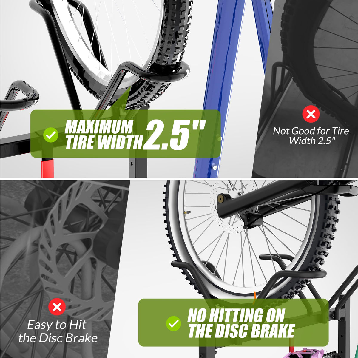 Sttoraboks V bracket design protects disc brakes during storage