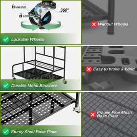 Sttoraboks four lockable wheels enable easy movement of the rack