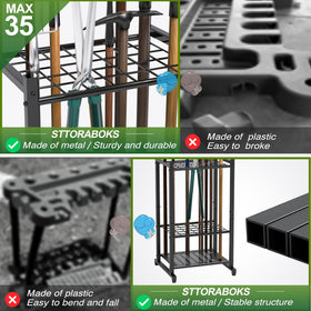 Sttoraboks garden tool holder easy-assembly view emphasizes quick setup.