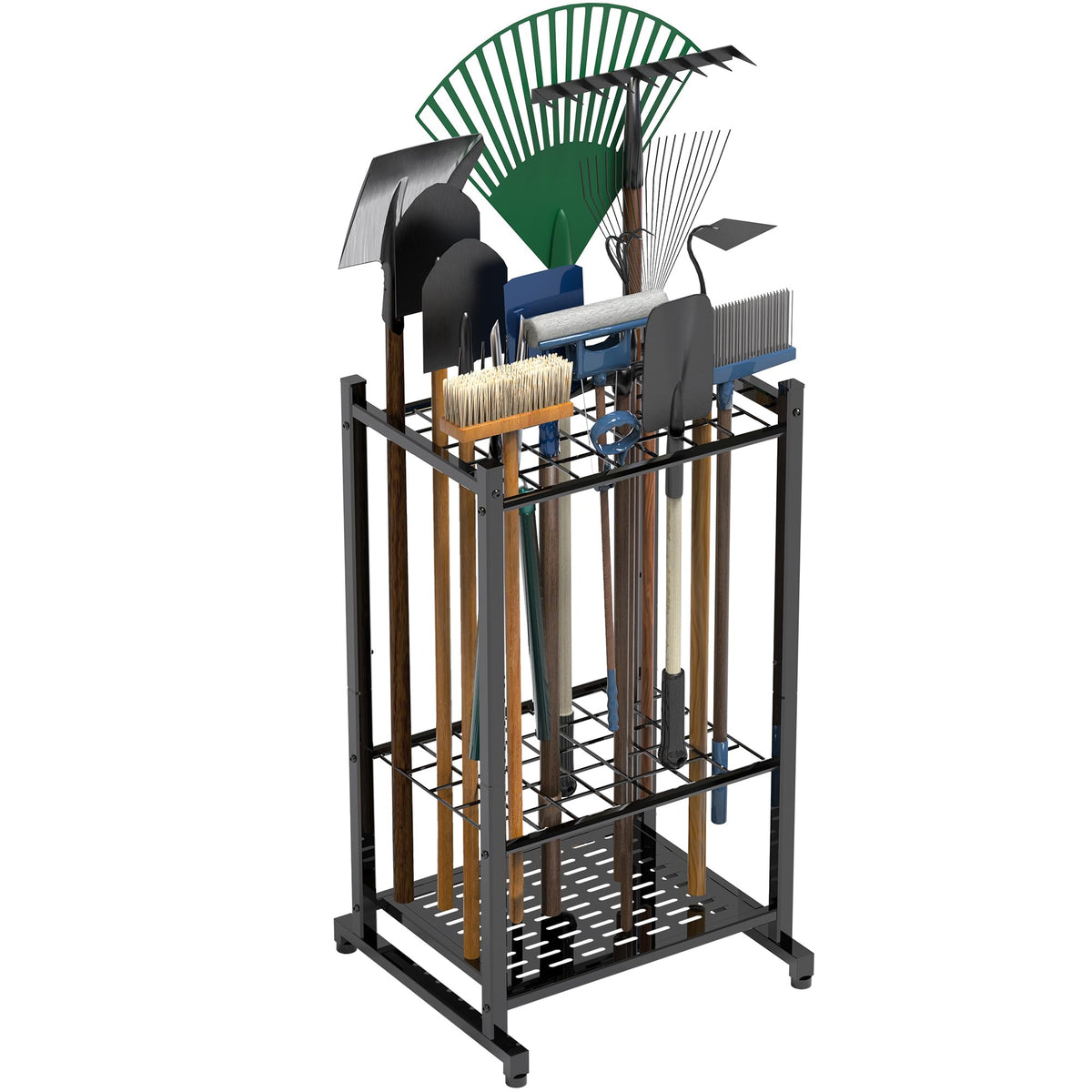 Sttoraboks garden tool holder front view with organized, quick-access storage for yard tools.