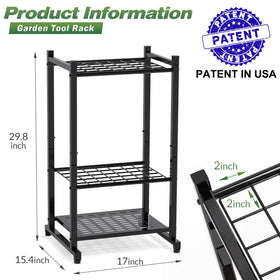 Sttoraboks garden tool holder side view showing compact footprint for small workspaces.