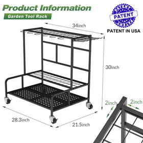 Sttoraboks heavy-duty steel yard tool organizer stores shovels and rakes neatly