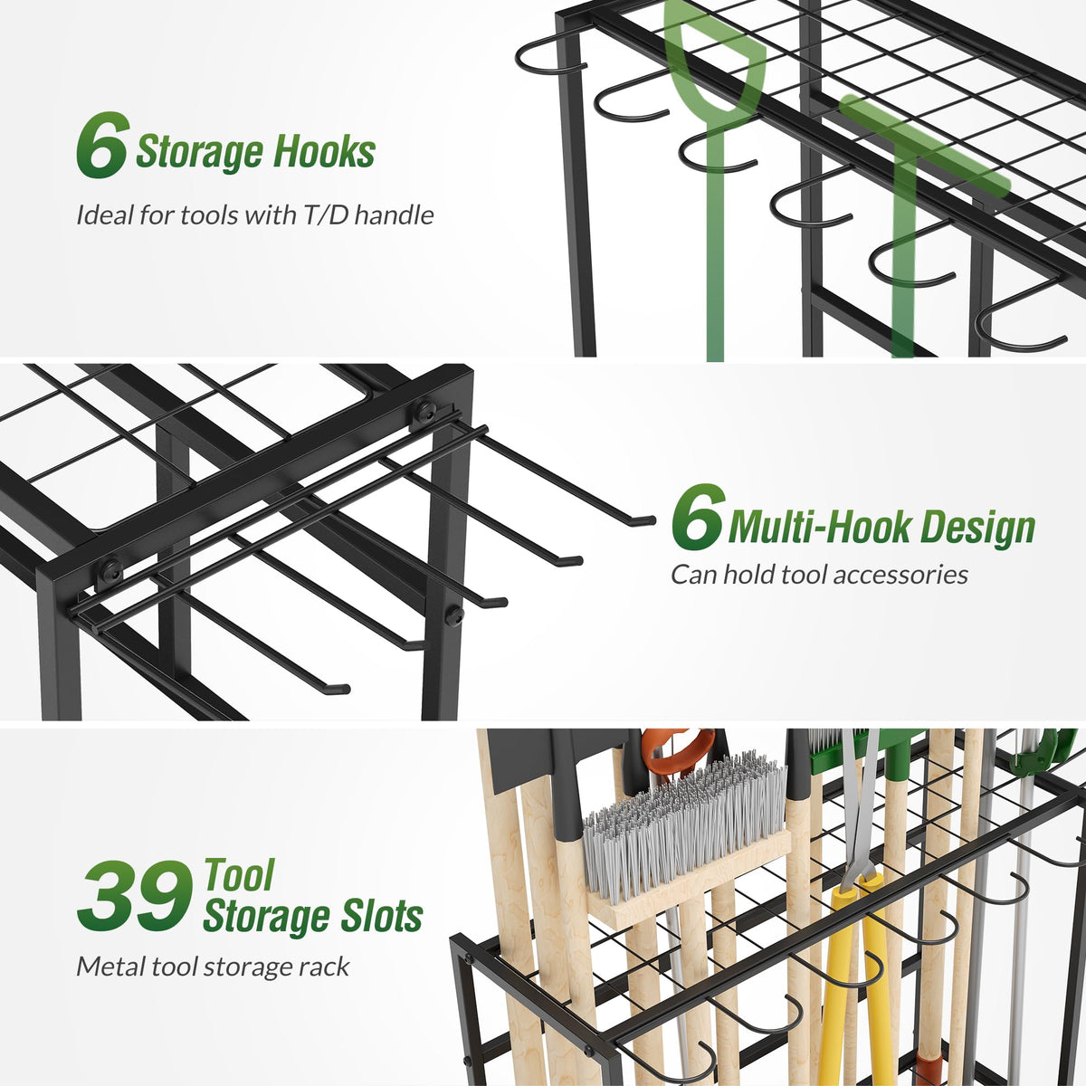 Sttoraboks side hooks hold brooms and mops for quick access