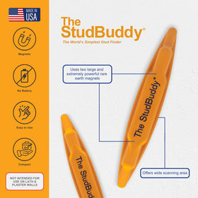 The StudBuddy helps locate wooden studs quickly without batteries.
