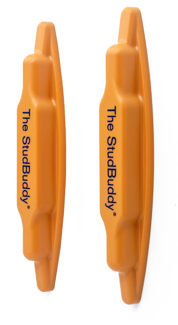 The StudBuddy detects screw heads to locate studs behind drywall with ease.