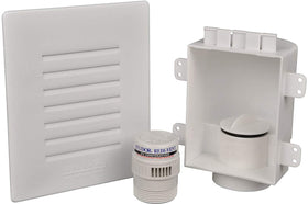 Studor 20381 Redi-Vent recessed box with grill for code-compliant installation.
