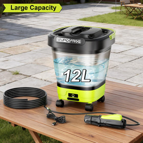 StupidFrog 12L collapsible bucket ready for bikes or garden beds.