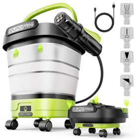 StupidFrog Portable Max 72 PSI sprayer with collapsible bucket for easy transport.