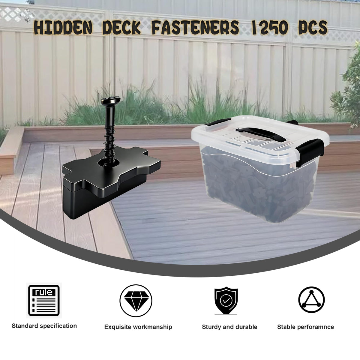 Stvyar deck fasteners and nails bundle for a complete installation kit.