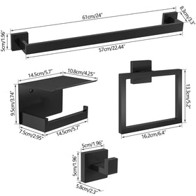 STWWO complete set in matte black enhances bathroom cohesion.
