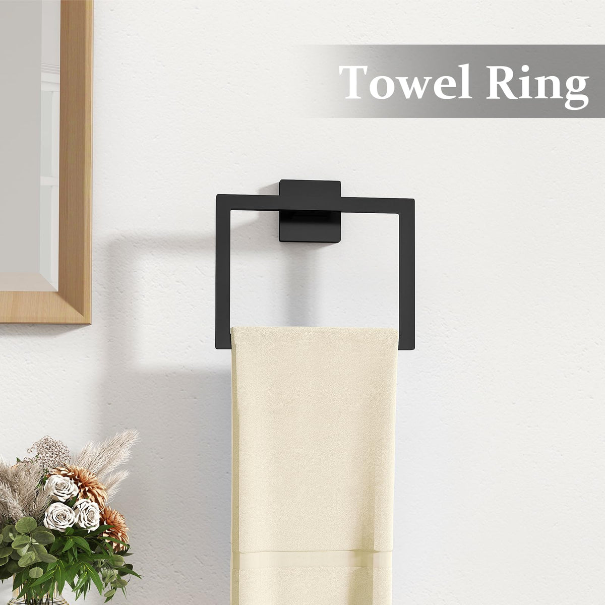 STWWO matte black bathroom hardware set for cohesive remodel.