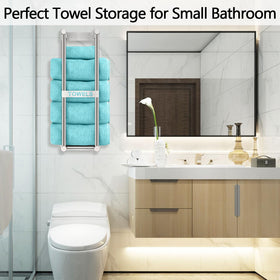 STWWO towel rack with bottom crossbar prevents towels from drooping.