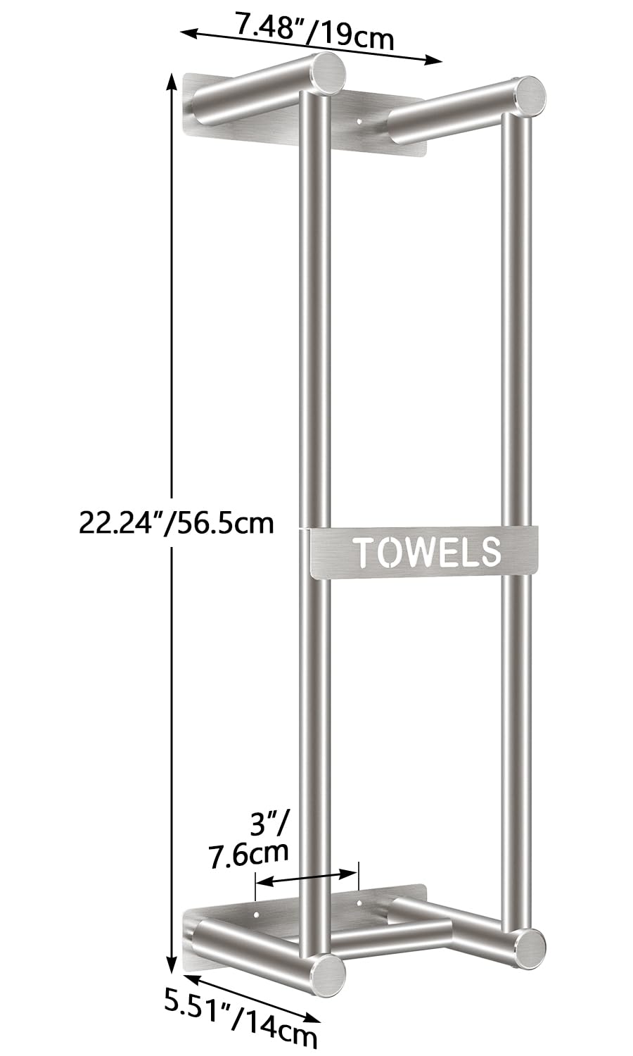 STWWO towel rack mounted near shower for convenient towel access.