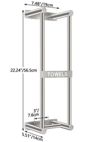 STWWO towel rack mounted near shower for convenient towel access.