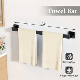 STWWO towel ring in matte black keeps towels within reach.