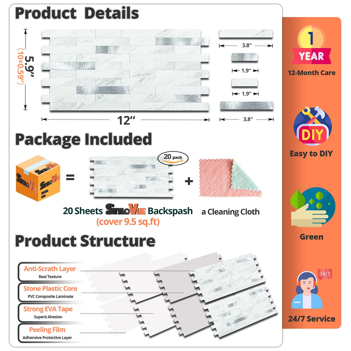 StyloVue 20-sheet pack with cleaning cloth for maintenance and setup.