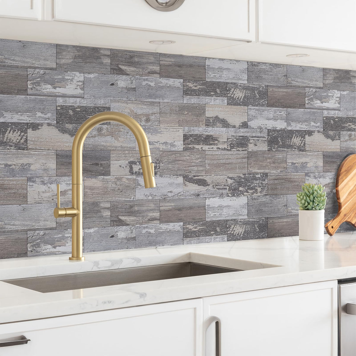StyloVue adhesive tiles demonstrating easy peel-and-stick application