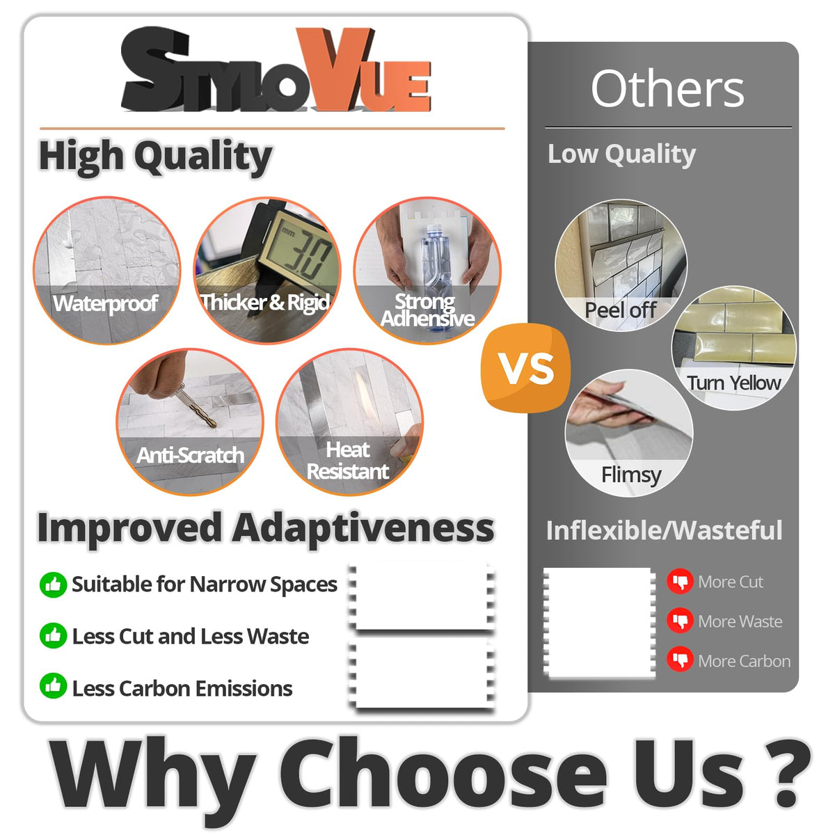 StyloVue easy peel-and-stick installation on smooth surfaces.