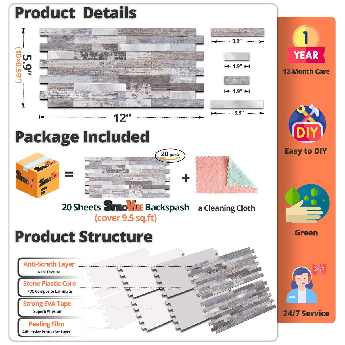 Stylovue textured silver tiles for safe, eco-friendly home upgrades.