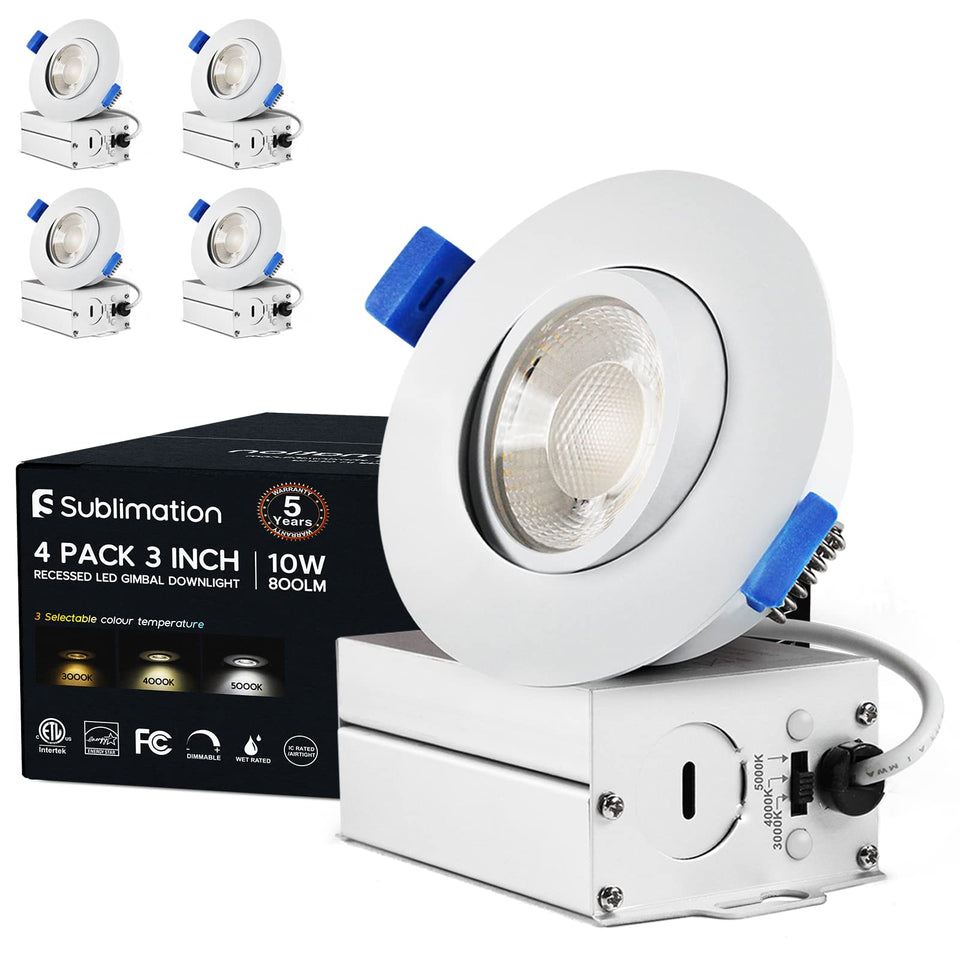 Sublimation 3in LED recessed light with junction box for flexible ceiling lighting