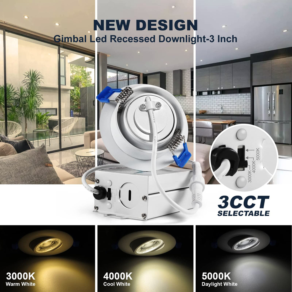 Sublimation waterproof recessed light ideal for bathrooms and showers
