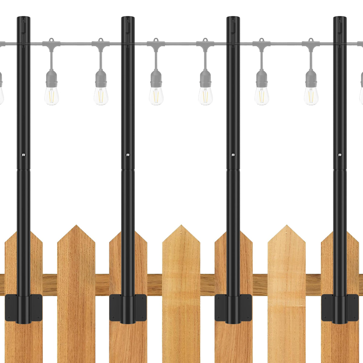 Suchtale 4-pack 2.8 ft string light poles for outdoor patio lighting.