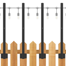 Suchtale 4-pack 2.8 ft string light poles for outdoor patio lighting.