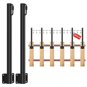 Suchtale eight-pack 1.3 ft string light poles for quick outdoor fence lighting.